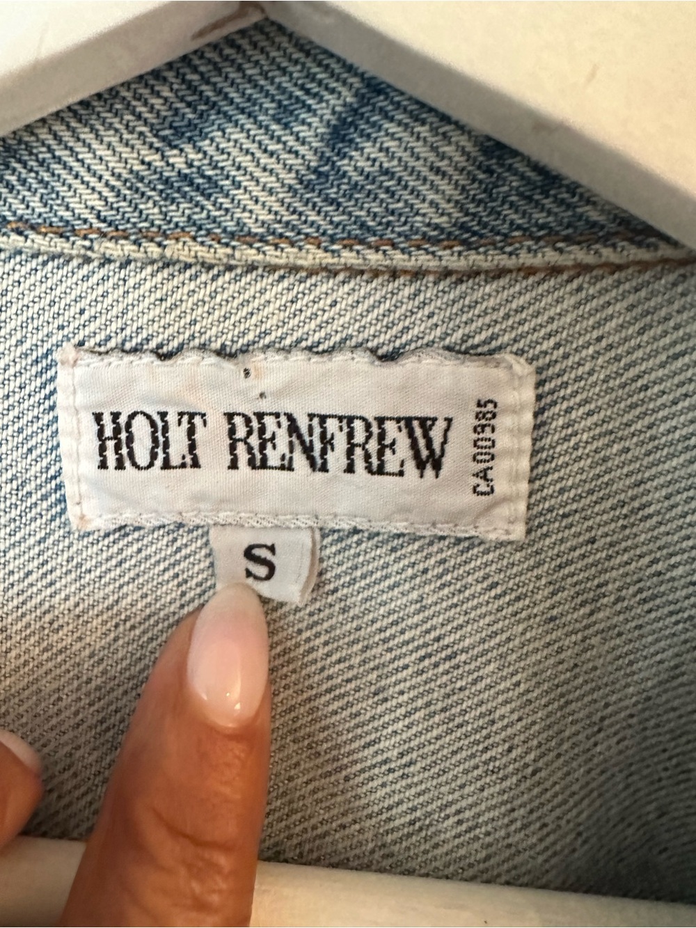 HOLT RENFREW ABS ALLEN SCHWARTZ DENIM JACKET W/FLORAL BEADING WOMENS SZ SMALL - Picture 6 of 9